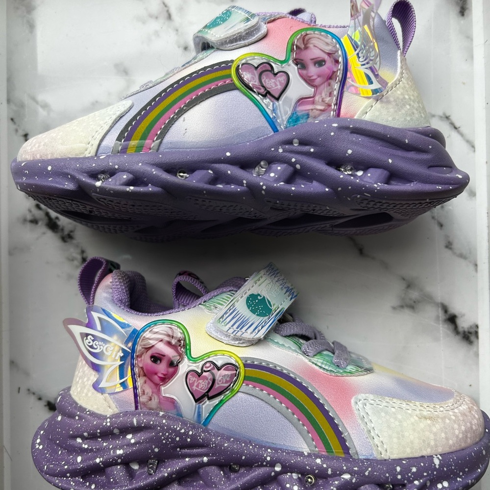 Frozen Kids Sneakers with Purple and White Highlights